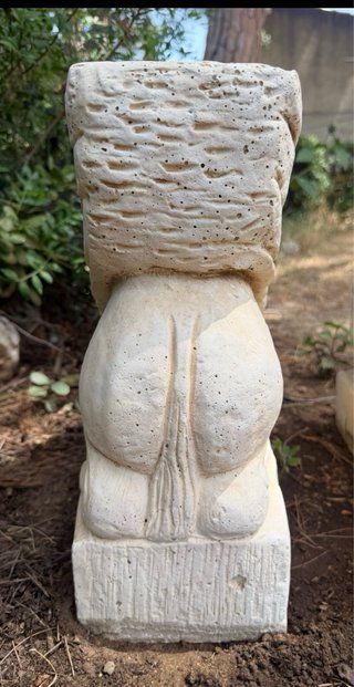 Pareja Esculturas León Piedra Jardín