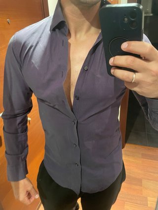 Camisa Zara Morado Rayas