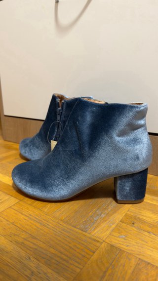 Botines azul de terciopelo