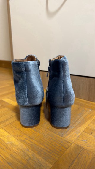 Botines azul de terciopelo