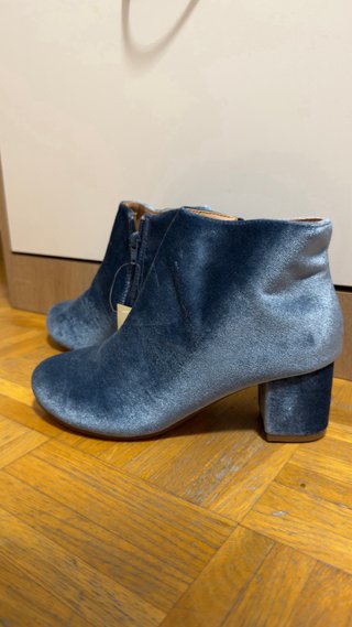 Botines azul de terciopelo