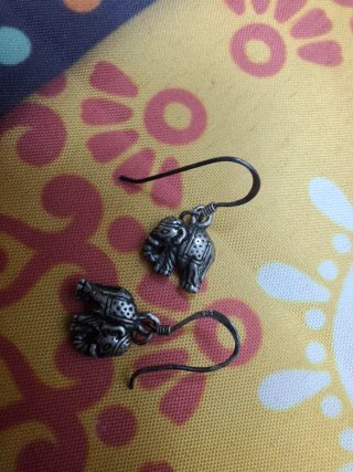 Pendientes Elefante Plata de Ley 925 (Unisex)