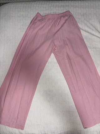 Pantaloni rosa in lino
