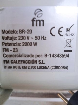 Calefactor Eléctrico FM 2000W