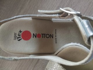 Sandalias Notton Plata Talla 38 Ancho Especial