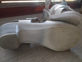 Sandalias Notton Plata Talla 38 Ancho Especial