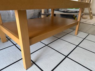Mesa centro/salón madera y cristal con almacenaje