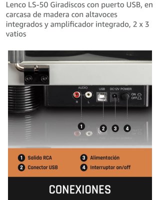 Tocadiscos Lenco Negro y Gris