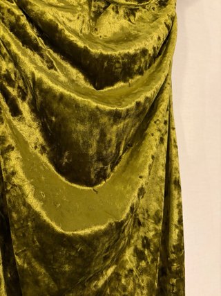Vestido Terciopelo Zara Verde Oliva Talla XS