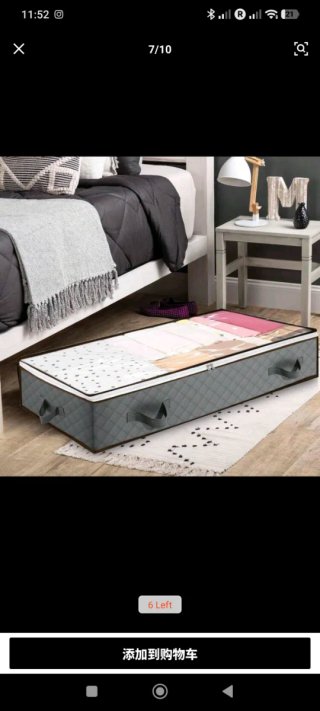 6 Borse Sottoletto Grigio/Bianco 50x100x19cm