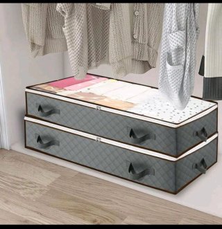 6 Borse Sottoletto Grigio/Bianco 50x100x19cm