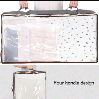 6 Borse Sottoletto Grigio/Bianco 50x100x19cm