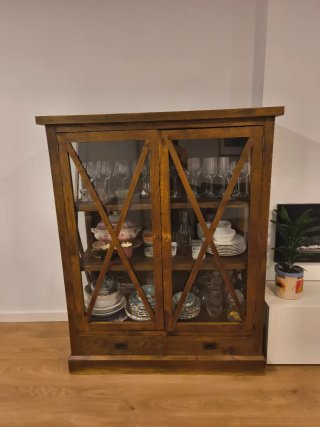 Vitrina Madera Maciza Cristal