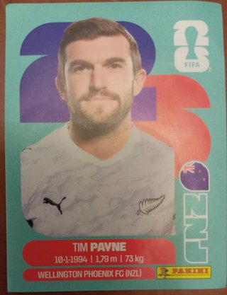 Cromo Tim Payne Mundial 2026 Panini