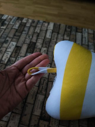 Cojín de Playa Rayas Amarillo y Blanco