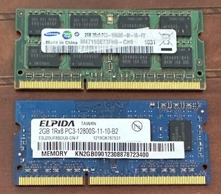 2x Memoria RAM DDR3 Portátil So-Dimm 2GB