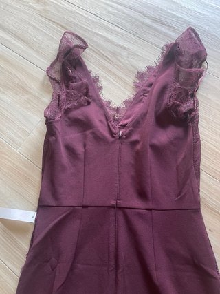 Vestito lungo pizzo bordeaux