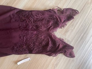 Vestito lungo pizzo bordeaux