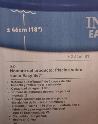 Piscina Hinchable Intex Easy Set 2.44m x 61cm