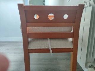 Banco descalzadora madera y tela