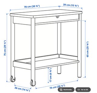 Mesa auxiliar RÖNNINGE IKEA con cajón