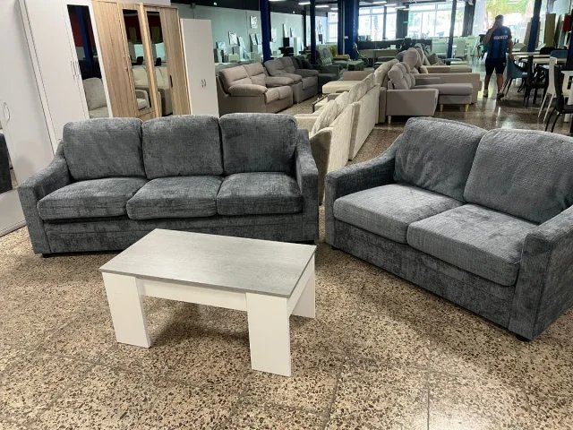 Sofá NEKA GRIS 3+2 Gris Terciopelo