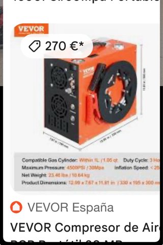 Compresor de aire VEVOR naranja