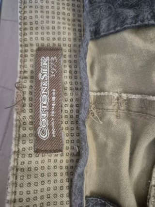 Pantalone Chino Uomo Slim Fit Beige Cotone & Seta