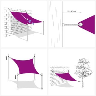 Toldo Vela Rectangular 3x5m Gris