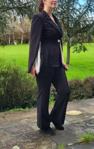 SHEIN Conjunto Chaqueta y Pantalón Negro