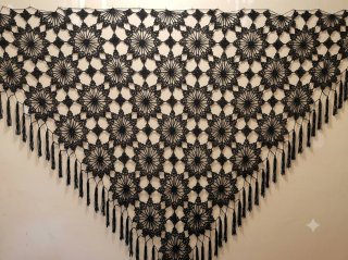 CHAL EXTRA GRANDE 100% ALGODON FINO Crochet a mano