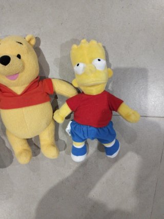 3 Peluches Oso, Winnie Pooh y Bart Simpson