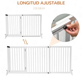 Barrera extensible para mascotas blanca