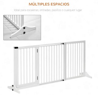 Barrera extensible para mascotas blanca