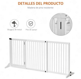 Barrera extensible para mascotas blanca