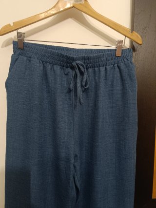 Pantaloni ampi blu donna taglia 48