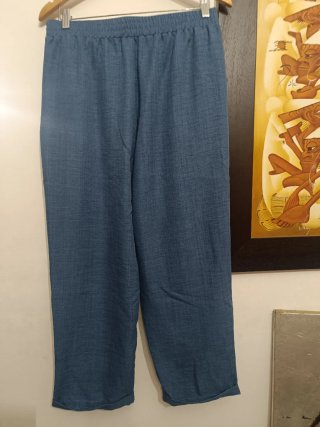 Pantaloni ampi blu donna taglia 48