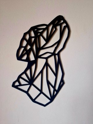Quadro Decorativo Cão Geométrico Preto