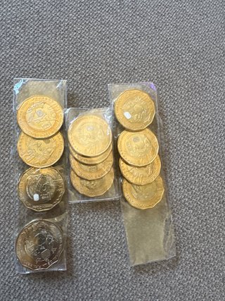 3 sets de 4 monedas 20 Pesos Mexicanos del mundial