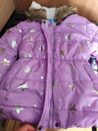 Chaqueta invierno niña estrellas morada