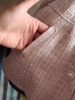 Elegante abrigo niña rosa pelo