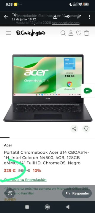 Acer Chromebook 314 Intel Celeron 128GB