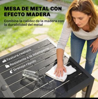 Mesa de jardín metálica