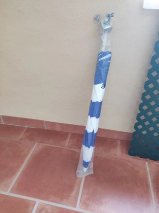 Sombrilla para silla azul y blanco, Ikea