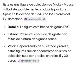 Figura Mickey Mouse Colección 1990 Fútbol