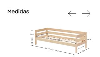Cama diván 90cm LUFE con 2 cajones