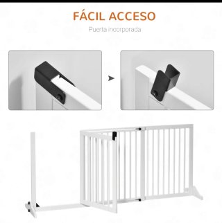 Barrera extensible mascotas blanca
