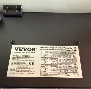 Soldadora VEVOR Pro MIG 200A