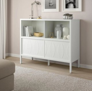 Vitrina IKEA KALKNÄS blanca con puertas correderas