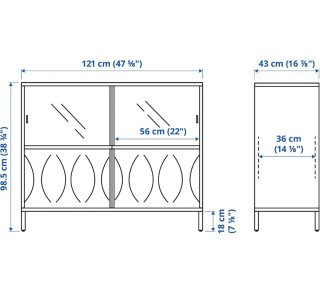Vitrina IKEA KALKNÄS blanca con puertas correderas